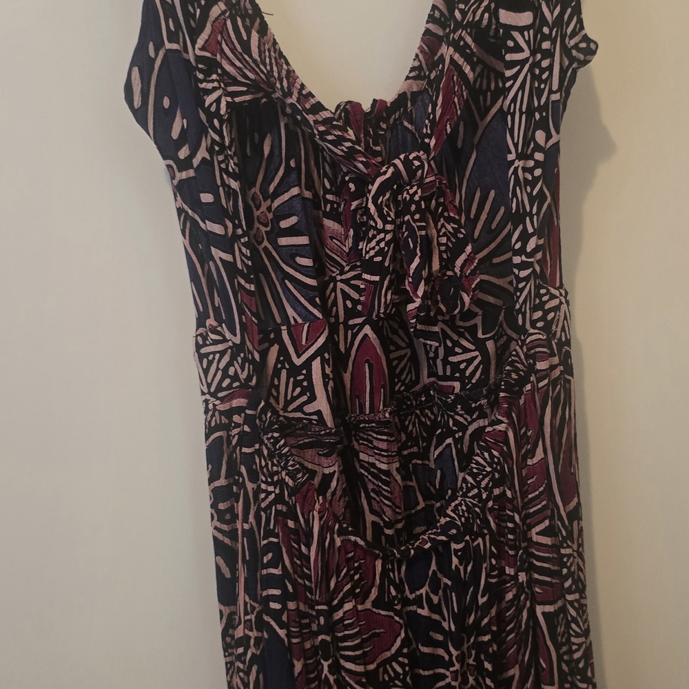 Angie Women's Maxi Dress - Pink and Blue Pattern